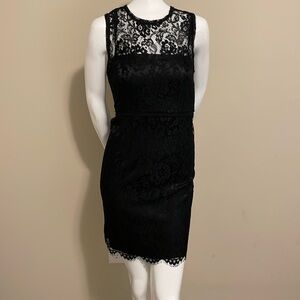 D&G by Dolce & Gabbana black lace dress with satin zip up slip size 44 NWOT